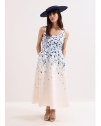 Phase Eight - Orla Satin Floral Midi Dress - Lyst