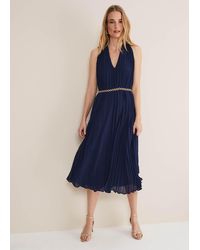 Phase Eight - Tabitha Pleated Midi Dress - Lyst