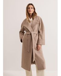 Phase Eight - Aoife Collarless Wool Wrap Midi Coat - Lyst