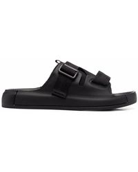 Stone Island Shadow Project Cotton Slide-on Sandals in Black for Men | Lyst