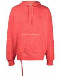 Helmut Lang Garment Dyed Military Hoodie - Red