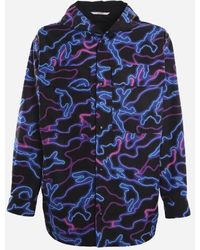 Valentino Sweatshirt With All-over Neon Camou Print in Blue for 