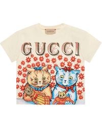 Gucci White T-shirt With Frontal Print - Babies Unisex
