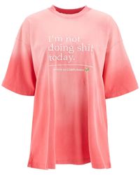 VETEMENTS Not Doing Shit Today Sweatshirt Pink - Wrong Weather