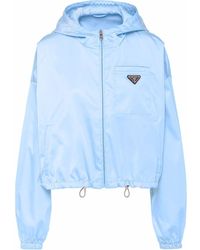 Prada Re-nylon Hooded Jacket - Blue