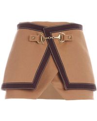 Balmain Golden Details Skirt - Brown