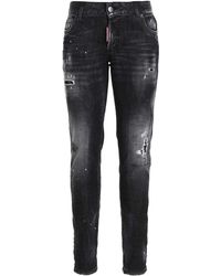 Save 63% DSquared² Denim Distressed Cropped Jeans in Blue Womens Clothing Jeans Capri and cropped jeans 