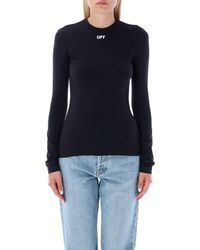 Off-White c/o Virgil Abloh Synthetic Stretch Viscose Ble in Black Womens Clothing Tops Long-sleeved tops 