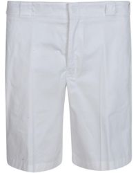 Prada Cotton Shorts in White for Men | Lyst