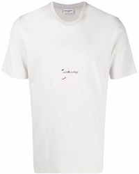 Saint Laurent T-shirts And Polos Gray - White