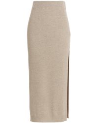 NWT BRUNELLO CUCINELLI Women's Beige Cotton Blend Pencil Skirt Size 6/42 
