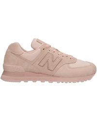 New Balance 574 Sneakers In Suede And Fabric - Women - Pink