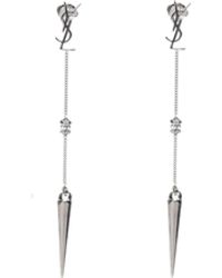 Saint Laurent - Opyum Earrings With Spikes And Rhinestones - Lyst