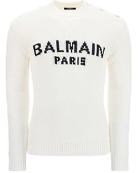 Authentic New Balmain Paris Henley Tee Pullover Sweater Knit Wool Black XXL 