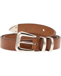 Brunello Cucinelli - Leather Scratched Belt With Tip - Lyst