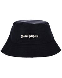 Palm Angels Logo-detailed Bucket Hat - Blue