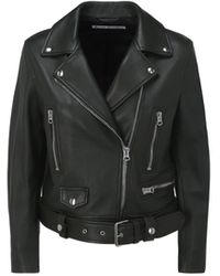 Acne Studios Leather Biker Jacket in Black Womens Clothing Jackets Leather jackets Save 69% 