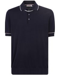 Homme Vêtements T-shirts Polos Polo à manches courtes Coton Brunello Cucinelli pour homme en coloris Bleu 