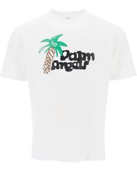 PALM ANGELS: t-shirt with spray logo - Black  Palm Angels t-shirt  PMAA001S21JER024 online at