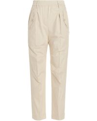 Slacks and Chinos Harem pants Womens Clothing Trousers Brunello Cucinelli Satin Trouser in White 