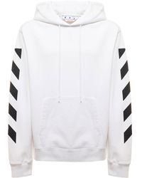Mens Clothing Activewear gym and workout clothes Hoodies Off-White c/o Virgil Abloh Cotton Arrows-motif Face-print Hoodie in White for Men 