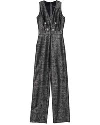 Balmain Double Breasted Jumpsuit - Gray