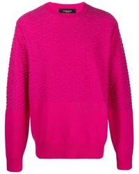 Versace Wolle Strickpullover Aus Wollmischung in Pink für Herren Herren Bekleidung Pullover und Strickware Rundhals Pullover 