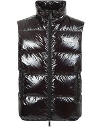 Mens Clothing Jackets Waistcoats and gilets DSquared² Black Quilted Glossed Shell Gilet for Men 