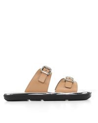 Prada Leather Sandal With Buckles Womens Flats and flat shoes Prada Flats and flat shoes Save 55% 
