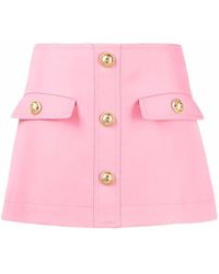 Balmain Pink Wool Skirt