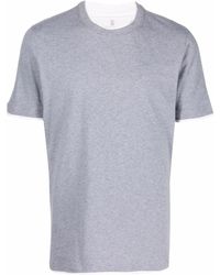 Herren Bekleidung T-Shirts Langarm T-Shirts Brunello Cucinelli Andere materialien t-shirt in Blau für Herren 