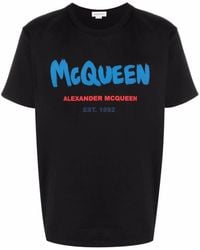 Alexander McQueen Printed Logo T -shirt - Black