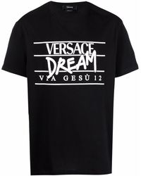 Versace Slogan Logo-print T-shirt - Black