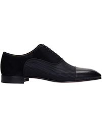 Christian Louboutin Greggo Patent Leather Oxford Shoes in Black 
