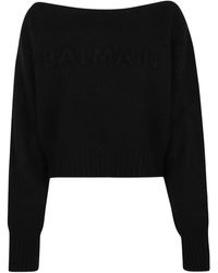 Balmain Wool Sweaters Black Womens Jumpers and knitwear Balmain Jumpers and knitwear Save 50% 