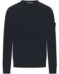 Stone Island Crew-neck Sweatshirt In Navy Blue Cotton for Men - Save 10% |  Lyst