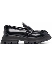 Alexander McQueen Polished-finished Ridged-sole Loafers - Black