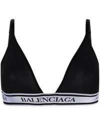 Balenciaga Logo-waistband Bra - Black