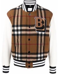 Burberry Check-pattern Bomber Jacket - Brown