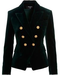 womens green velvet jacket