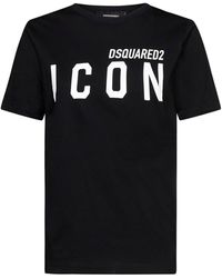 Damen Bekleidung Oberteile T-Shirts DSquared² T-shirt Aus Baumwollmischjersey Mit Logo in Grau 