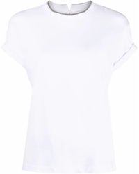 Brunello Cucinelli Katoen T-shirt Met Ronde Hals in het Grijs Dames Kleding voor voor Tops voor T-shirts 