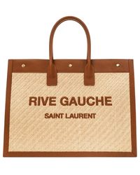 SAINT LAURENT Wool Rive Gauche Tote Fuchsia 1249369