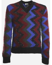 Saint Laurent Synthetic Sweater With Diamond-patterned Bib in 