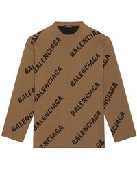 Balenciaga Cotton Sweater - Brown
