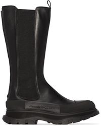 Alexander McQueen - Sensory High Chunky Leather Boots - Lyst
