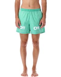 Off-White c/o Virgil Abloh Small Logo Print Swim Shorts in Black for Men Mens Clothing Beachwear Save 47% 