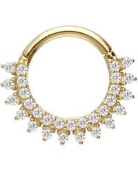 PIERCINGLINE - 14/18 Karat Segmentring Clicker Eingefasste - Lyst