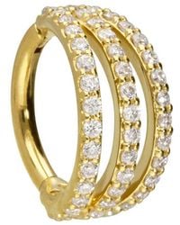 PIERCINGLINE - 14/18 Karat Segmentring Clicker Eingefasste - Lyst