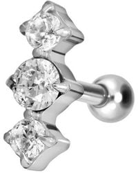 PIERCINGLINE - Titan Ohrpiercing Mit Innengewinde 3 Eingefasste - Lyst